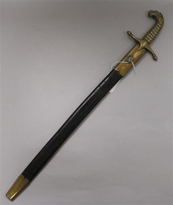 A Georgian bandsmans sword, by Herberts & Co, London length 62cm